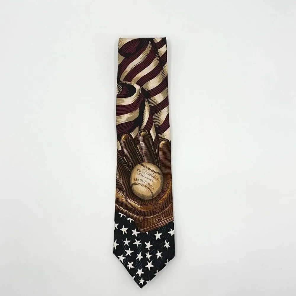 Tango by Max Raab Americana Baseball Neck Tie 49” Silk